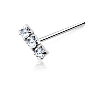 Tri Stone Straight Nose Stud NSKA-831